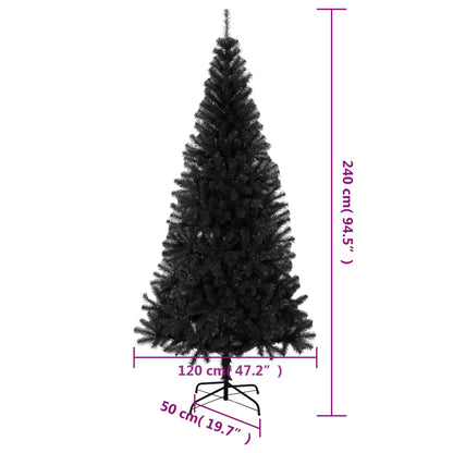 Albero di Natale Artificiale con Base Nero 240 cm PVC