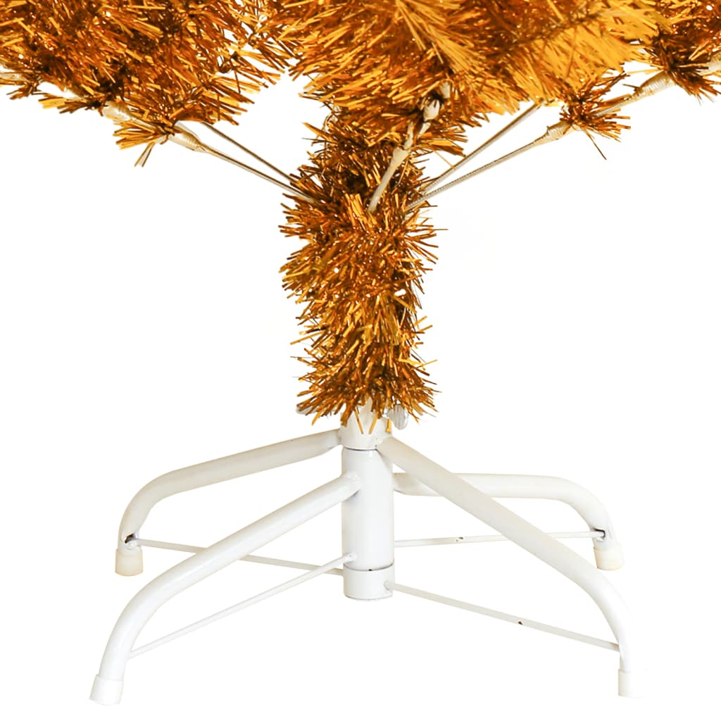 Albero di Natale Artificiale con Supporto Oro 120 cm PET