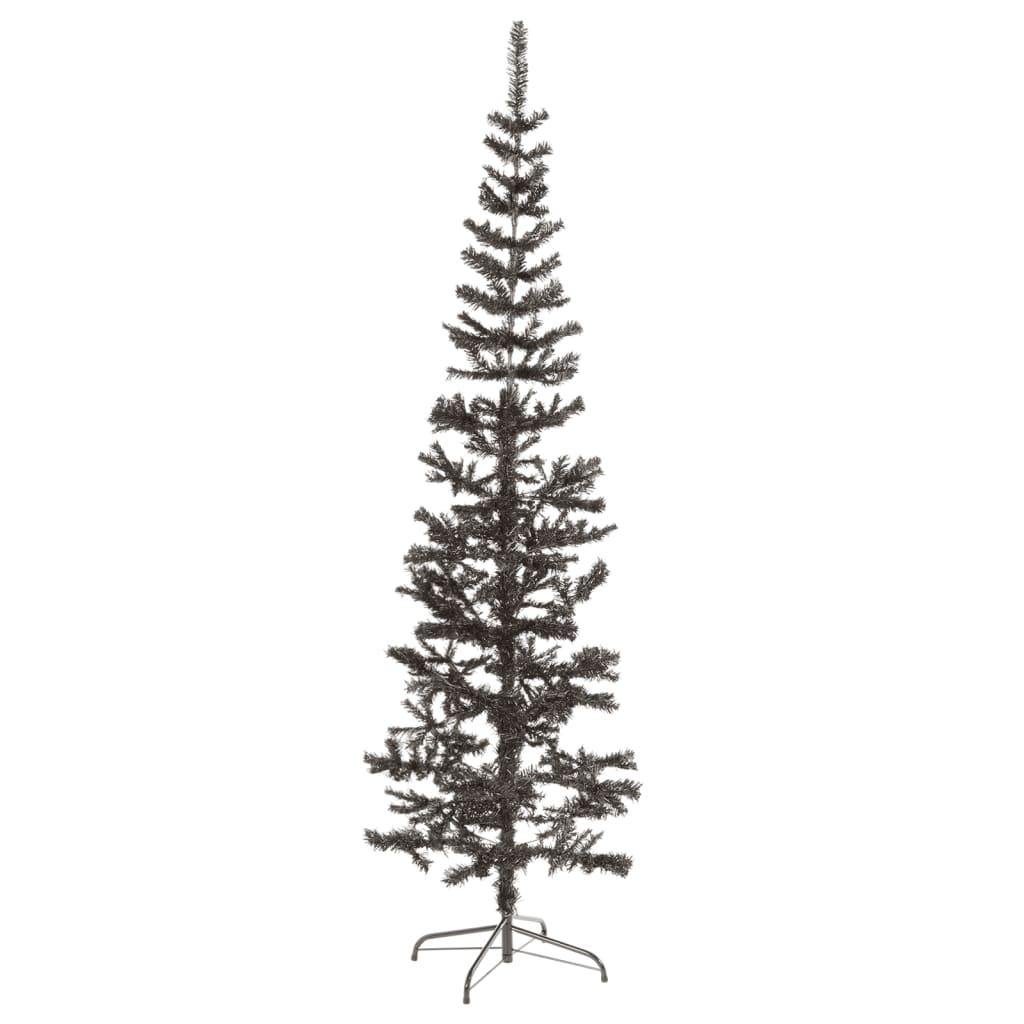 Albero di Natale Sottile Nero 210 cm