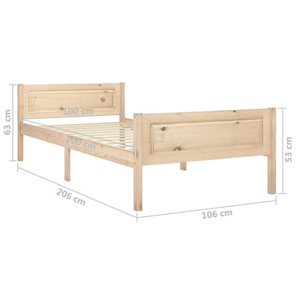 Giroletto senza Materasso 100x200 cm in Legno Massello di Pino - homemem39