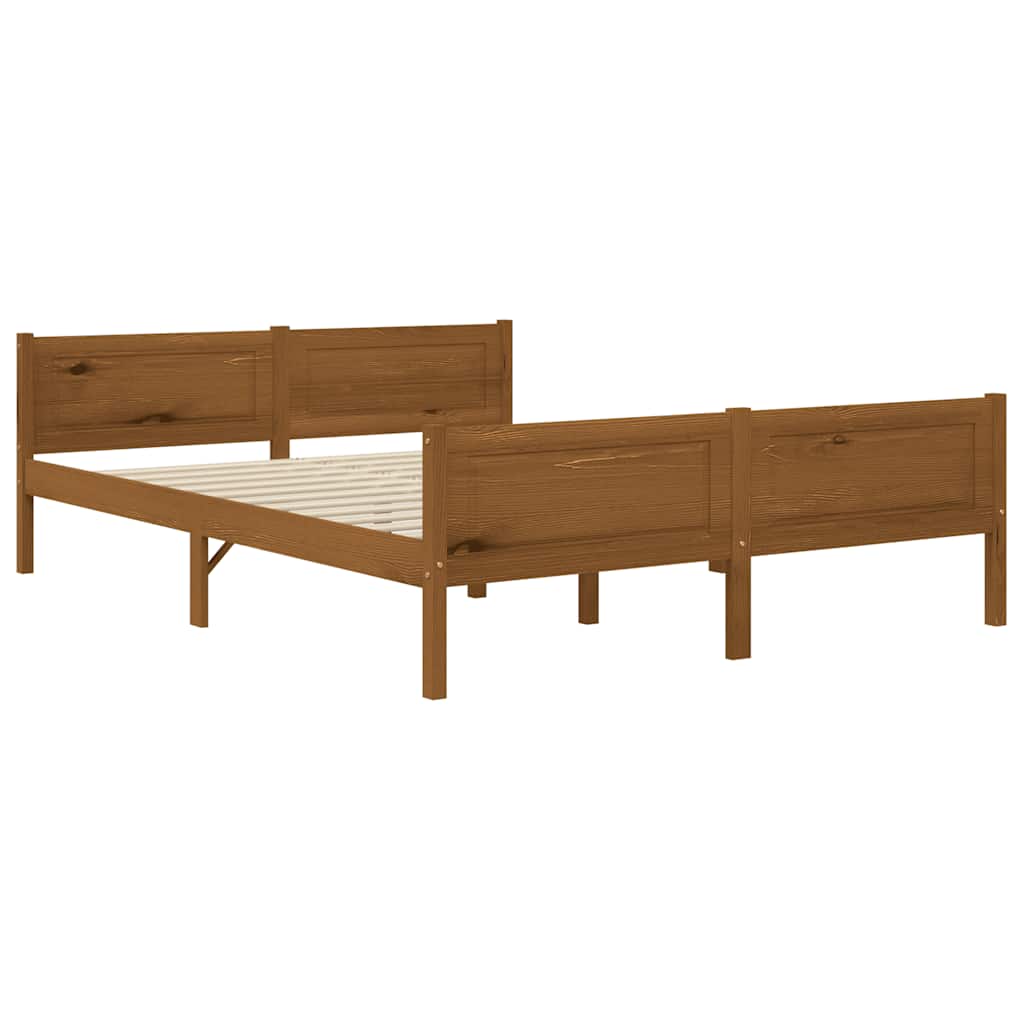 Giroletto in Legno Massello di Pino Marrone Ambrato 140x200 cm | homemem39