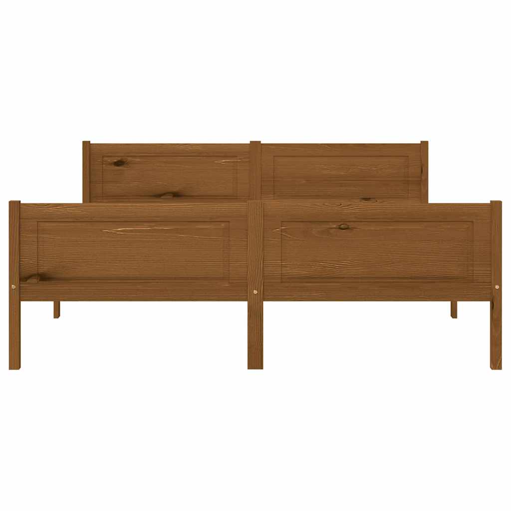 Giroletto in Legno Massello di Pino Marrone Ambrato 140x200 cm | homemem39