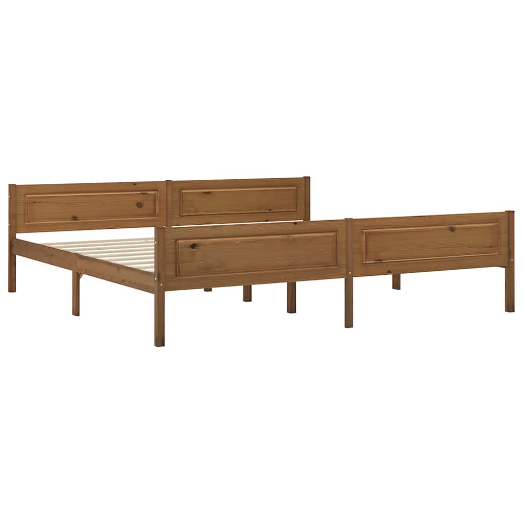 Giroletto in Legno Massello di Pino Marrone Ambrato 200x200 cm