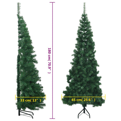 Albero di Natale Artificiale ad Angolo con Supporto Verde 180 cm PVC