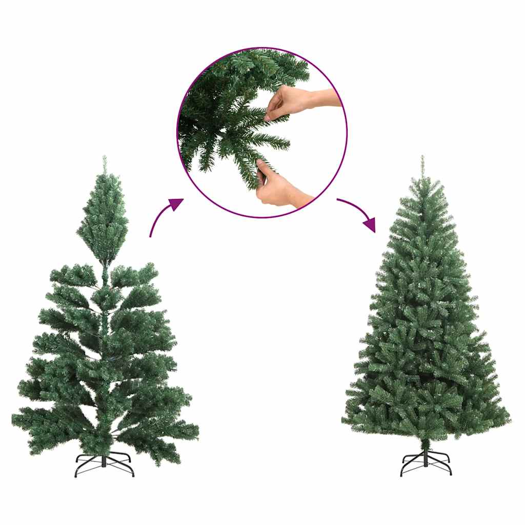 Albero di Natale Artificiale ad Angolo con Supporto Verde 210 cm PVC