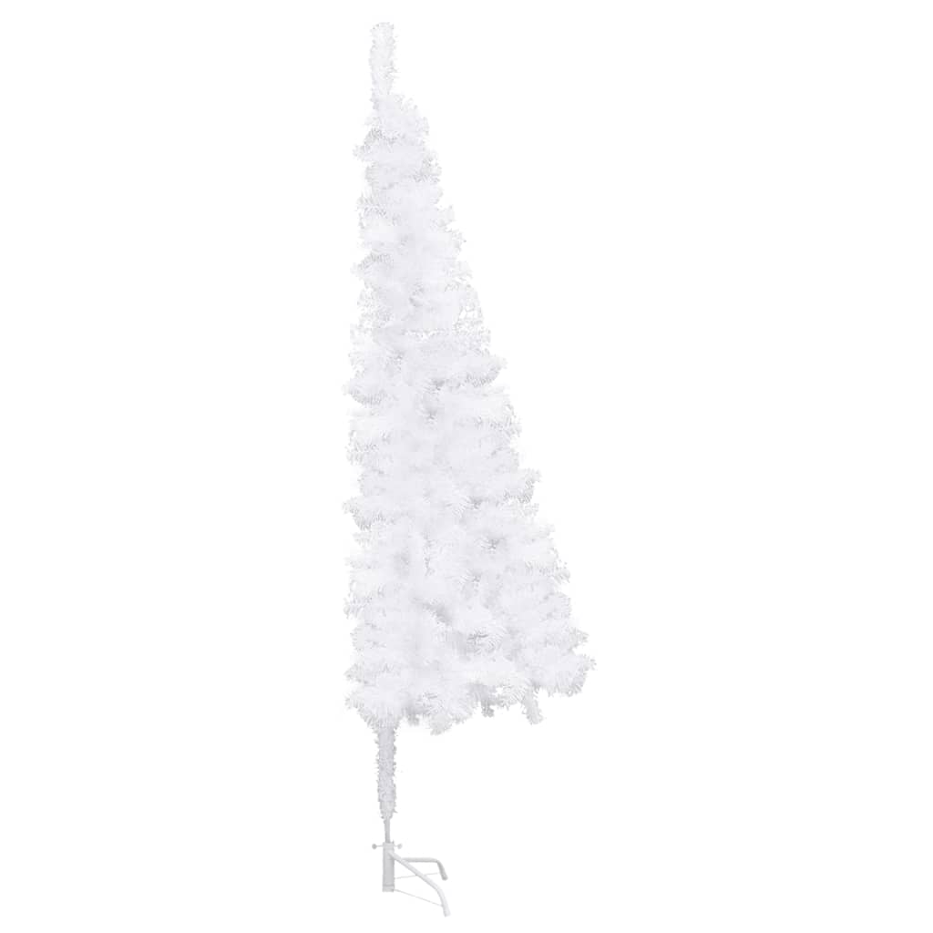 Albero di Natale Artificiale ad Angolo Bianco 210 cm PVC