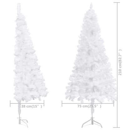 Albero di Natale Artificiale ad Angolo Bianco 210 cm PVC