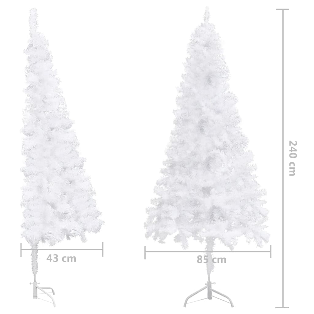 Albero di Natale Artificiale ad Angolo Bianco 240 cm PVC