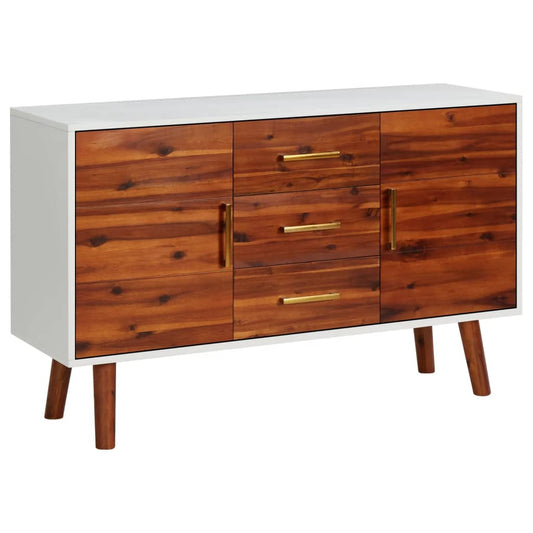 Credenza 110x35x70 cm in Legno Massello di Acacia e MDF