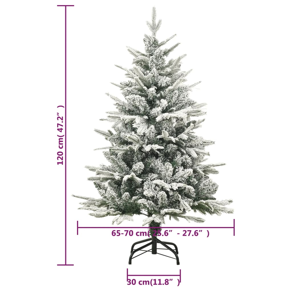 Albero di Natale Artificiale con Neve Verde 120 cm PVC e PE - homemem39