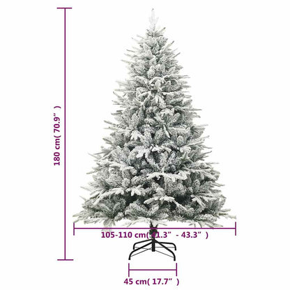 Albero di Natale Artificiale con Neve Verde 180 cm PVC e PE