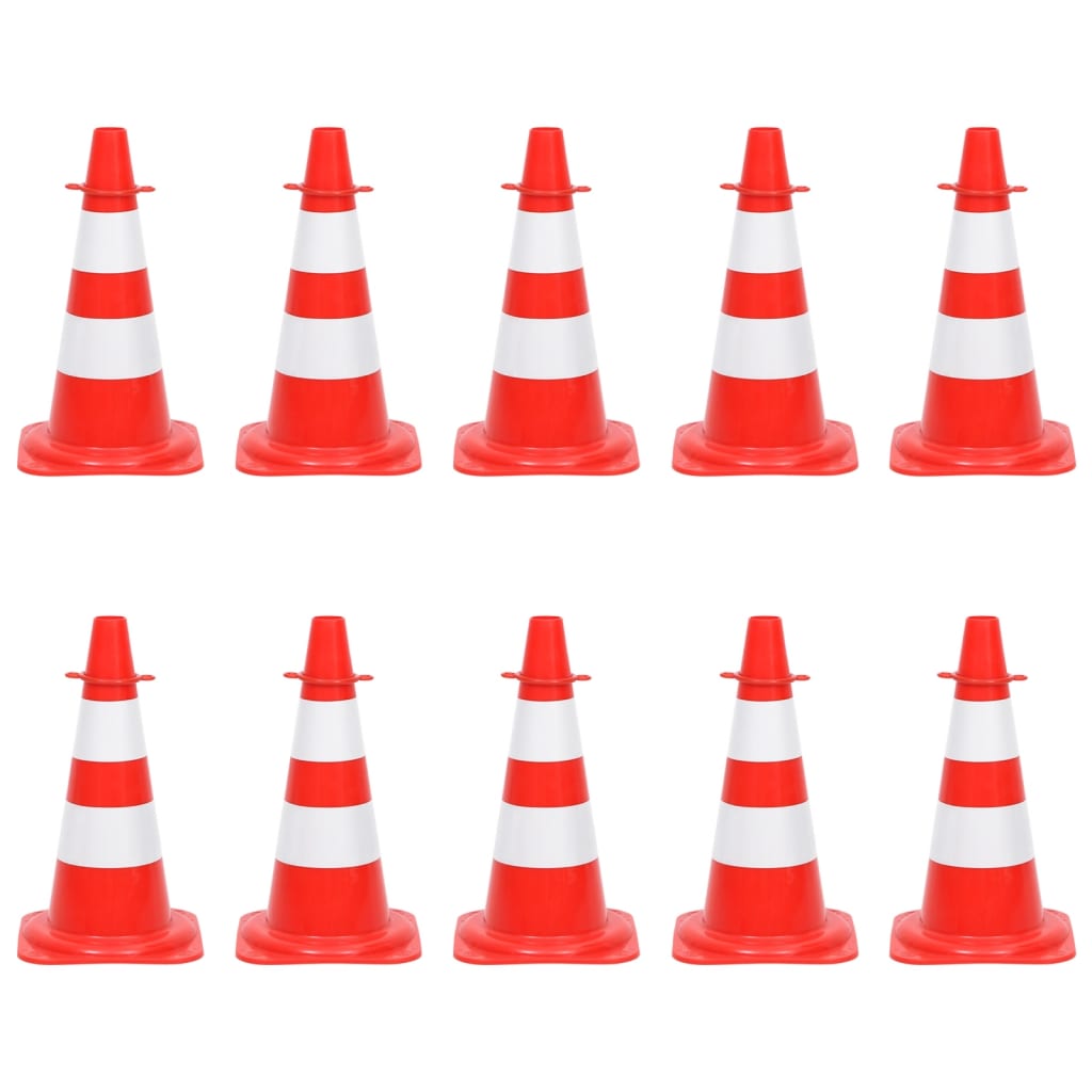 Set Segnaletica Coni Stradali e Catena da 10 m Rosso Bianco | homemem39