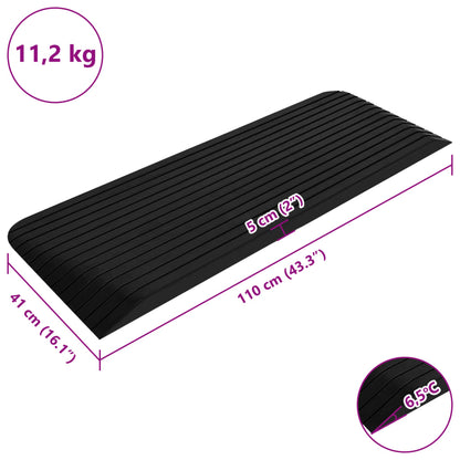 Rampe per Soglia 2 pz 110x41x5 cm in Gomma | homemem39