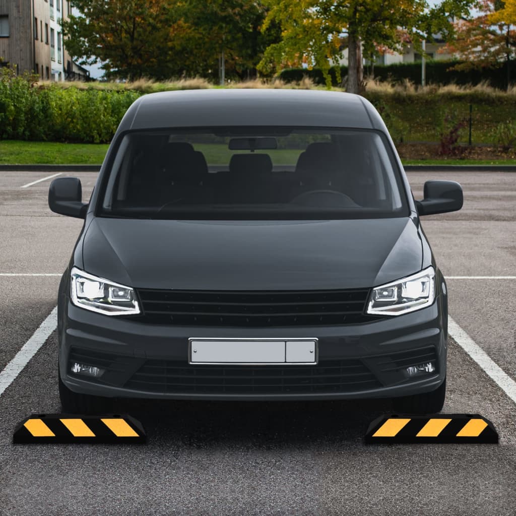 Delimitatori di Parcheggio Riflettenti 2 pz 56x15x10cm in Gomma | homemem39