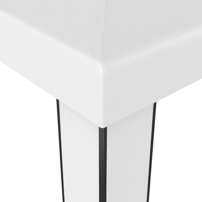 Gazebo con Tetto Doppio e Stringa di Luci LED 3x3 m Bianco