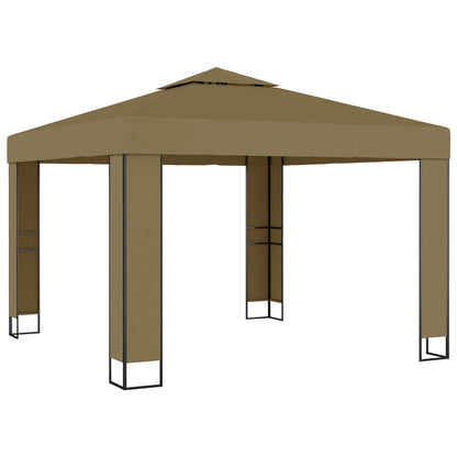 Gazebo con Tetto Doppio e Luci LED 3x3x2,7 m Grigio Talpa | homemem39