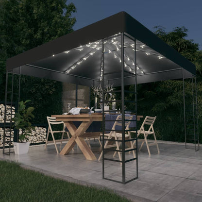 Gazebo da Giardino con Luci LED a Stringa 3x3 m Antracite - homemem39