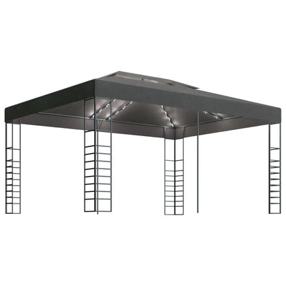 Gazebo con Stringa di Luci LED 3x4 m Antracite - homemem39