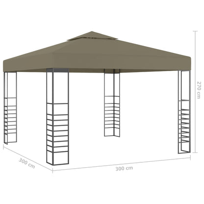 Gazebo con Luci LED a Stringa 3x3 m Grigio Talpa | homemem39