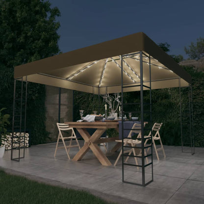 Gazebo con Luci LED a Stringa 3x3 m Grigio Talpa | homemem39
