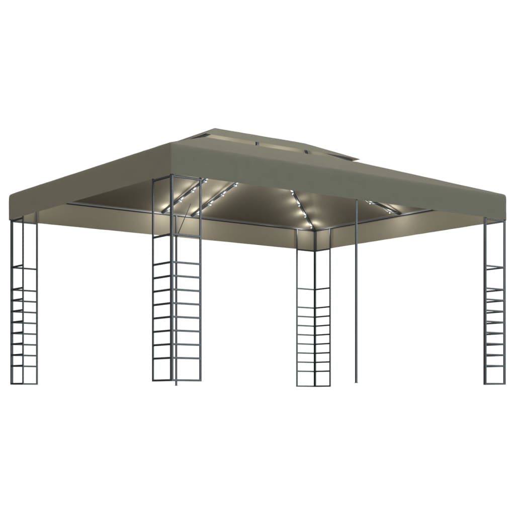 Gazebo con Luci LED a Stringa 3x4 m Grigio Talpa | homemem39
