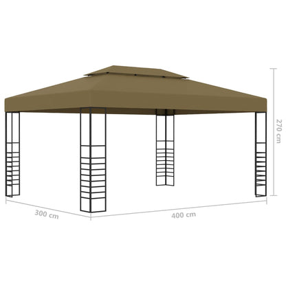 Gazebo con Luci LED a Stringa 3x4 m Grigio Talpa | homemem39