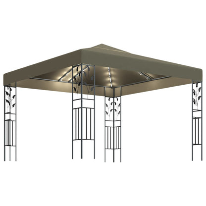 Gazebo con Luci LED a Stringa 3x3 m Grigio Talpa - homemem39