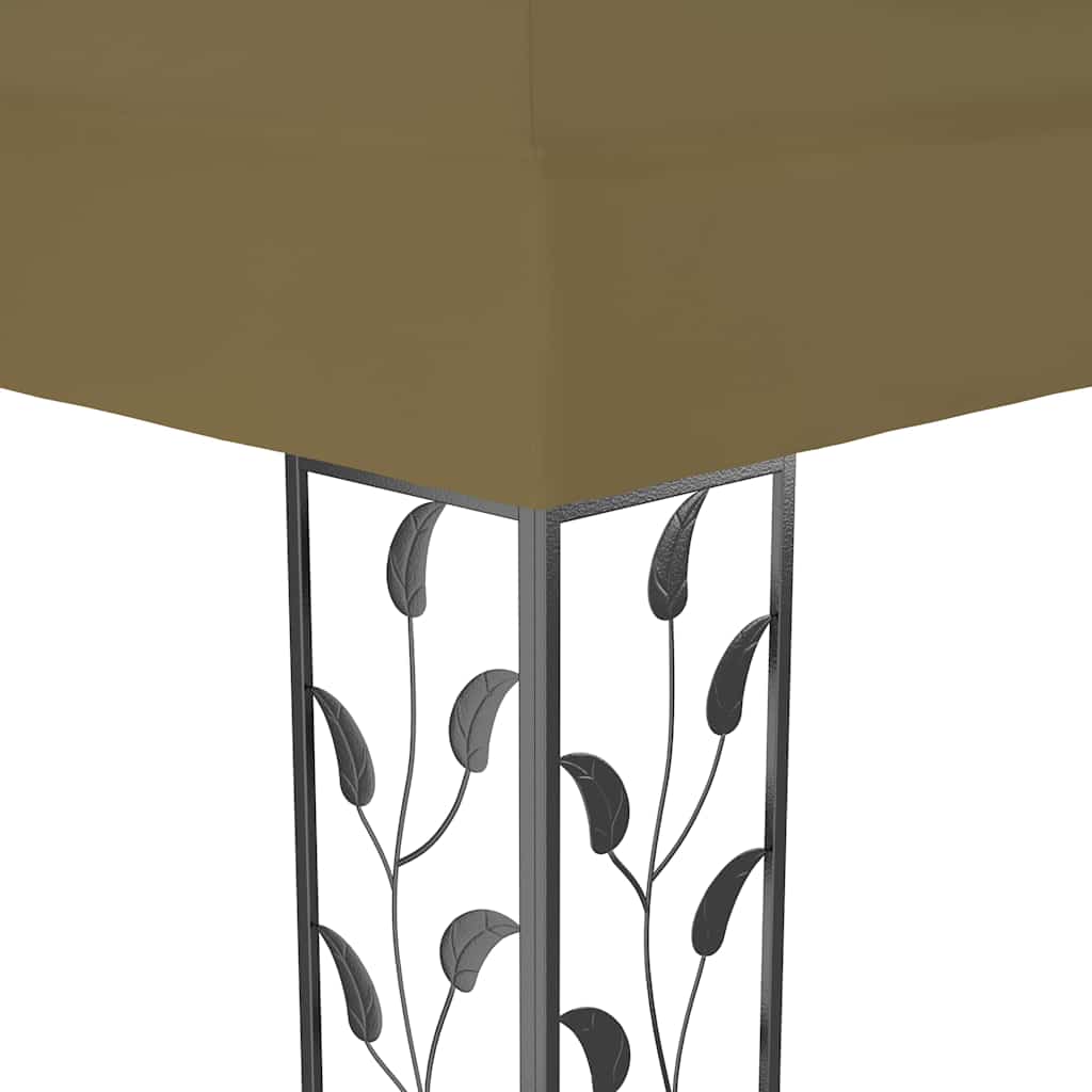 Gazebo con Tetto Doppio e Luci LED 3x4 m Grigio Talpa - homemem39