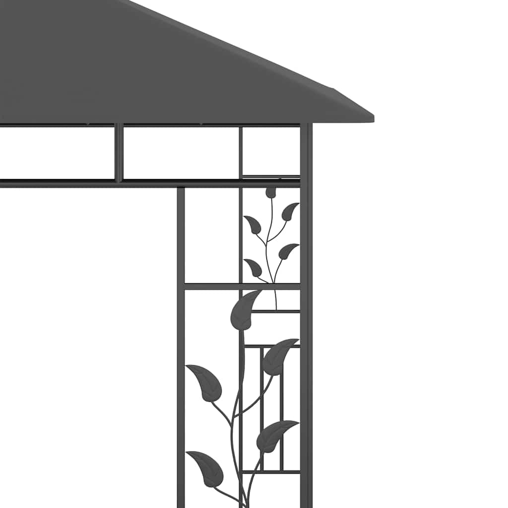 Gazebo con Zanzariera e Luci LED 3x3x2,73 m Antracite | homemem39