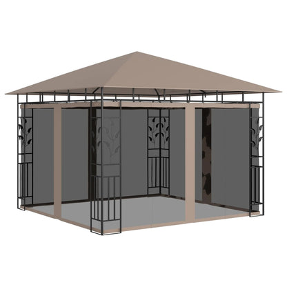 Gazebo con Zanzariera Luci LED 3x3x2,73 m Grigio Talpa | homemem39