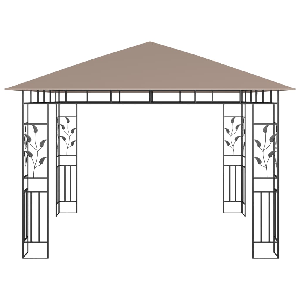 Gazebo con Zanzariera Luci LED 3x3x2,73 m Grigio Talpa | homemem39