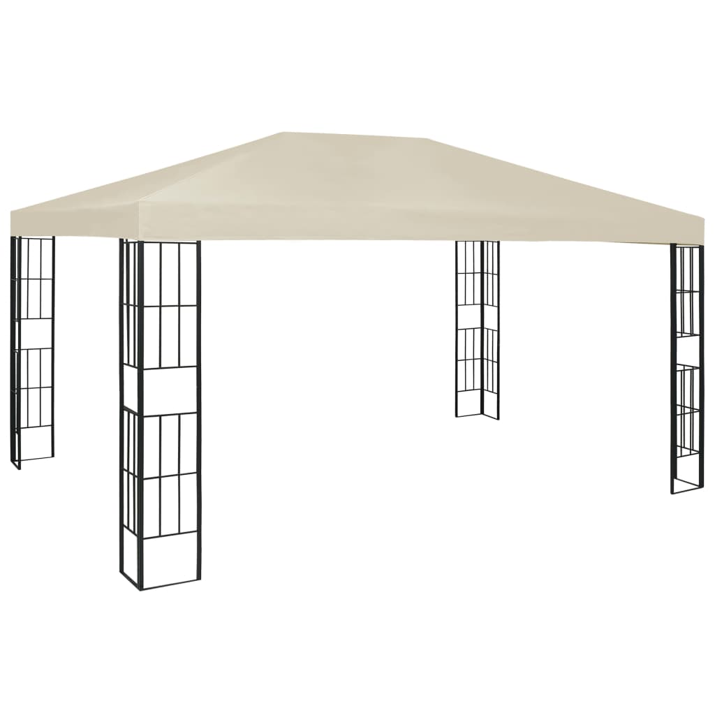 Gazebo con Stringa di Luci LED 3x4 m Crema | homemem39