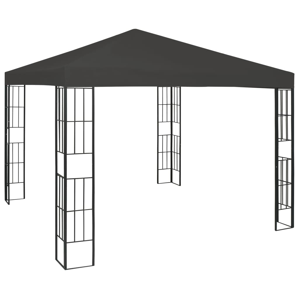 Gazebo con Stringa di Luci LED 3x3 m Antracite | homemem39
