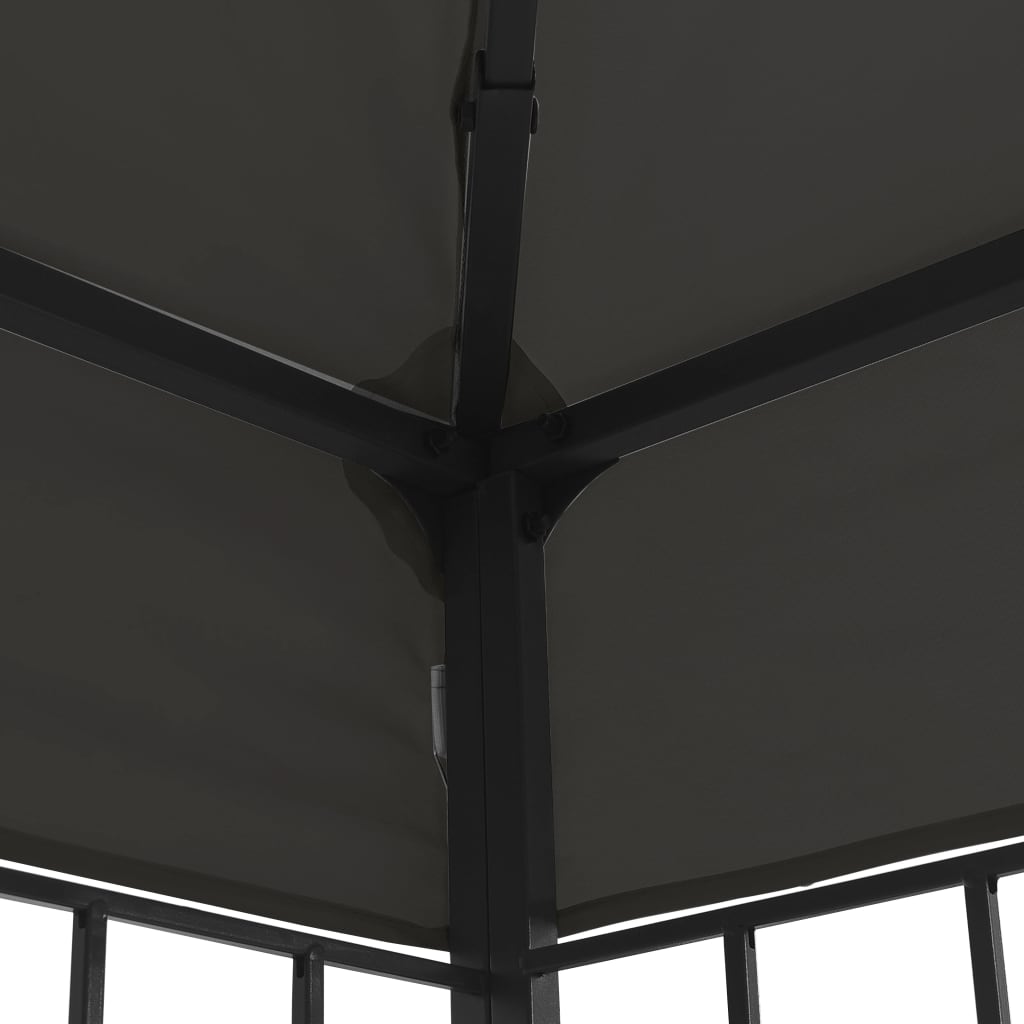 Gazebo con Stringa di Luci LED 3x3 m Antracite | homemem39