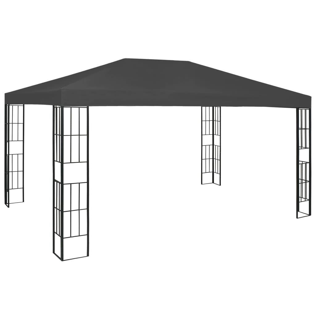 Gazebo con Stringa di Luci LED 3x4 m Antracite | homemem39
