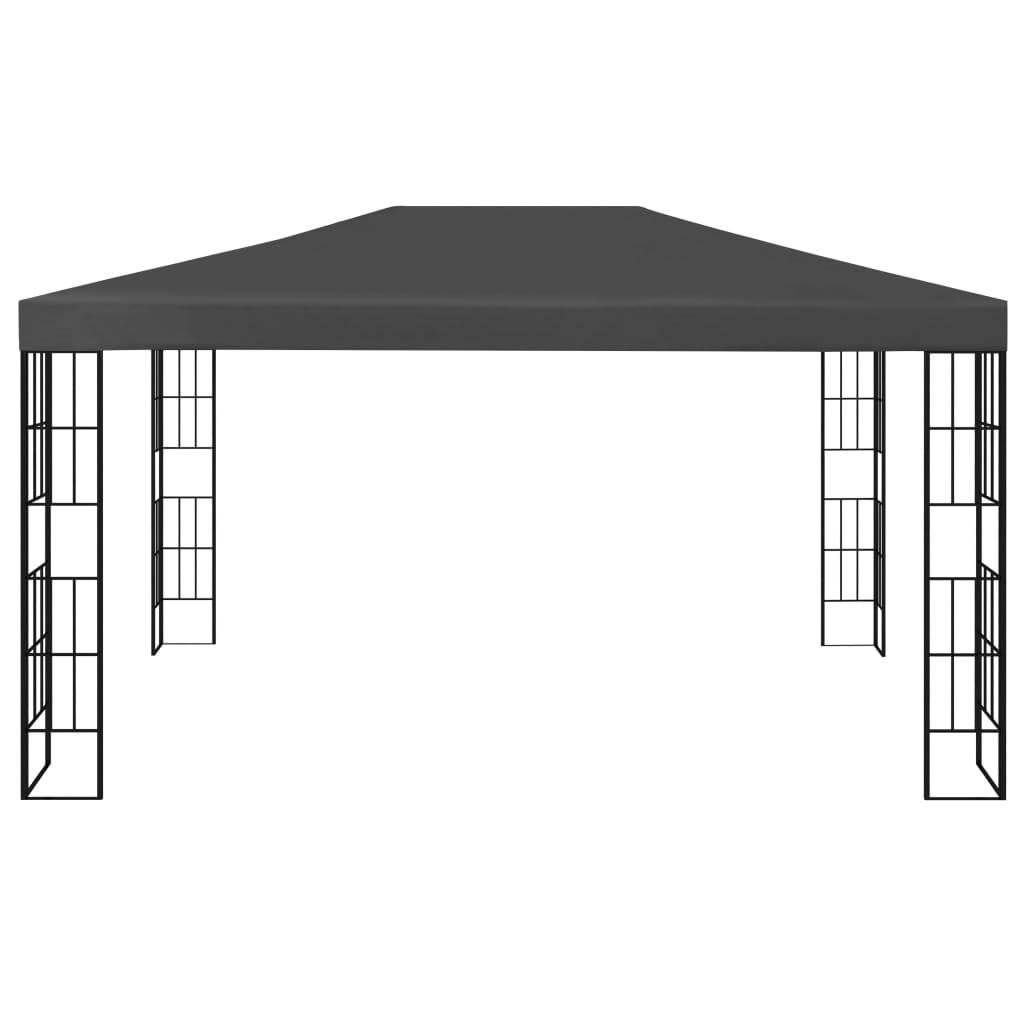 Gazebo con Stringa di Luci LED 3x4 m Antracite | homemem39