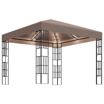 Gazebo con Luci a Stringa LED 3x3 m Grigio Talpa | homemem39