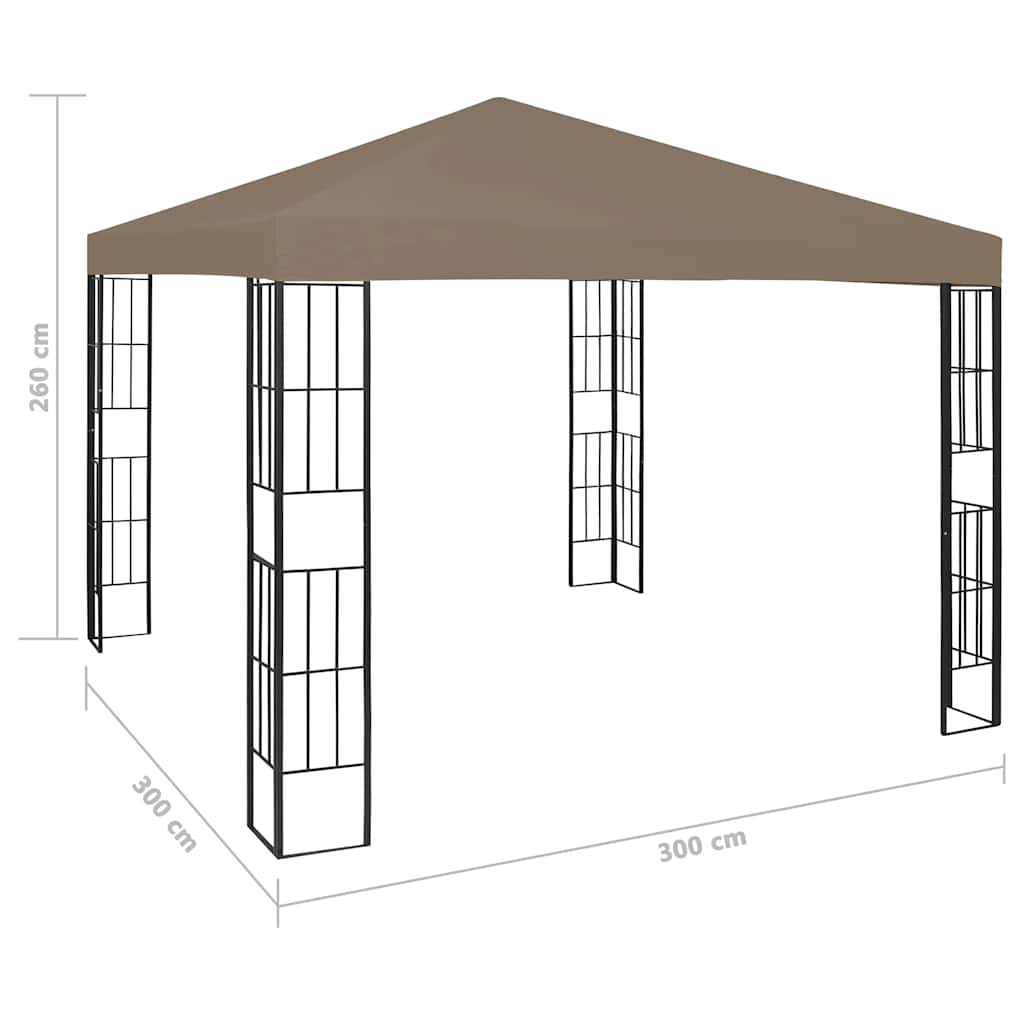 Gazebo con Luci a Stringa LED 3x3 m Grigio Talpa | homemem39