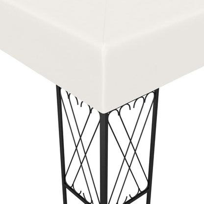 Gazebo con Stringa di Luci LED 3x3 m in Tessuto Crema - homemem39