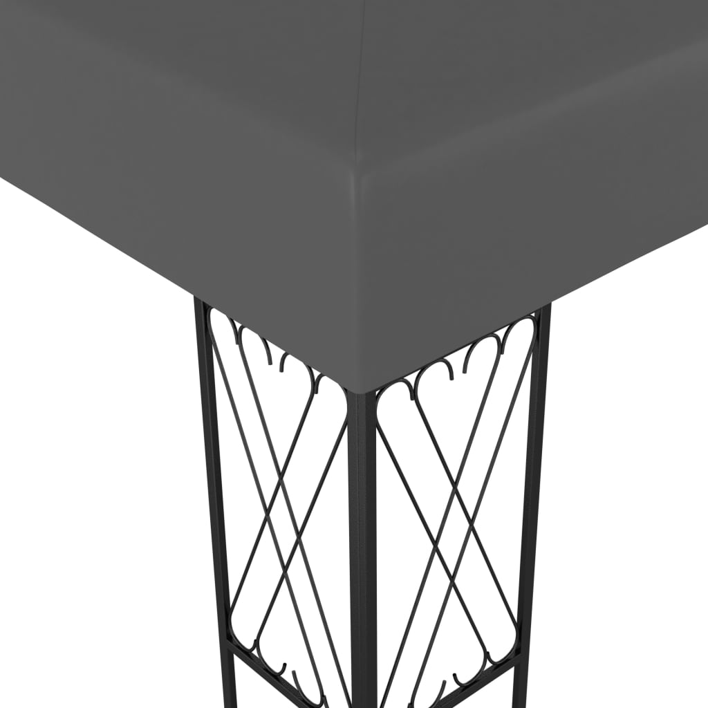 Gazebo con Stringa di Luci LED 3x3 m in Tessuto Antracite | homemem39