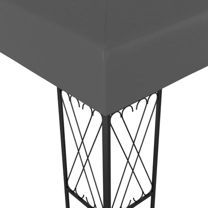 Gazebo con Stringa di Luci LED 3x3 m in Tessuto Antracite | homemem39