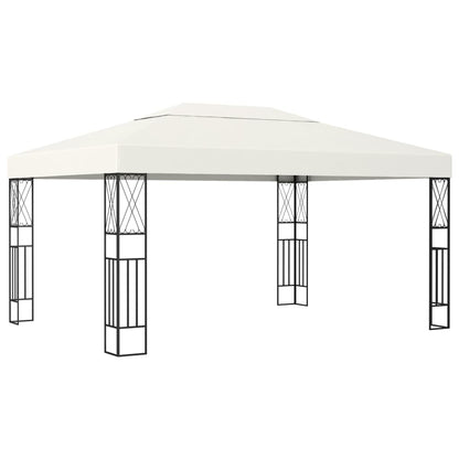 Gazebo con Stringa di Luci LED 3x4 m in Tessuto Crema | homemem39