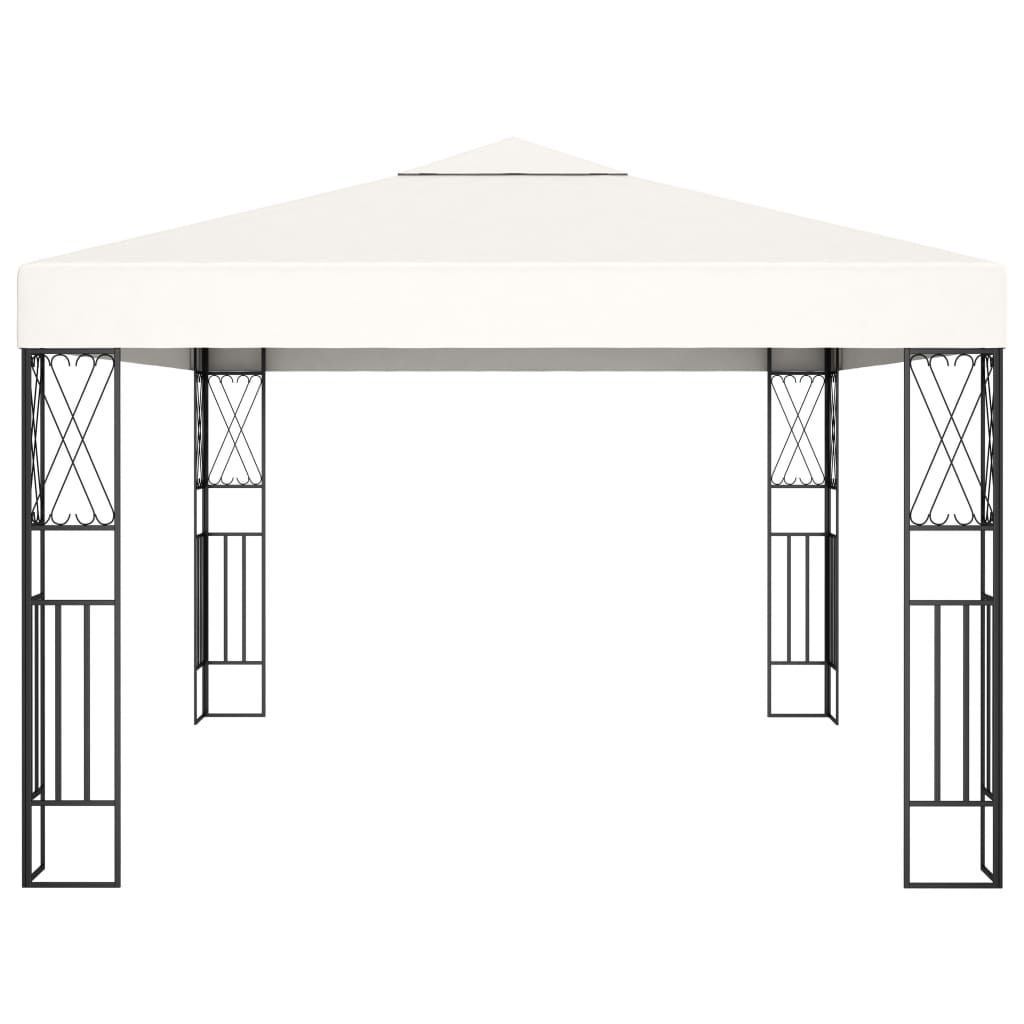 Gazebo con Stringa di Luci LED 3x4 m in Tessuto Crema | homemem39