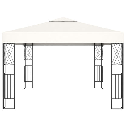 Gazebo con Stringa di Luci LED 3x4 m in Tessuto Crema | homemem39