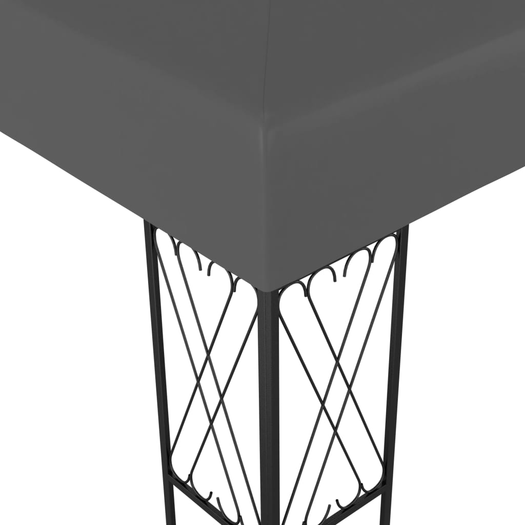 Gazebo con Stringa di Luci LED 3x4 m in Tessuto Antracite | homemem39