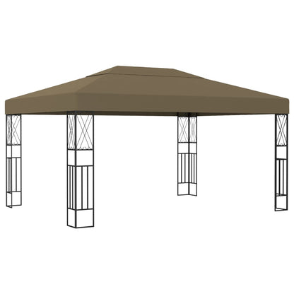 Gazebo con Luci a Stringa LED 3x4 m in Tessuto Grigio Talpa | homemem39