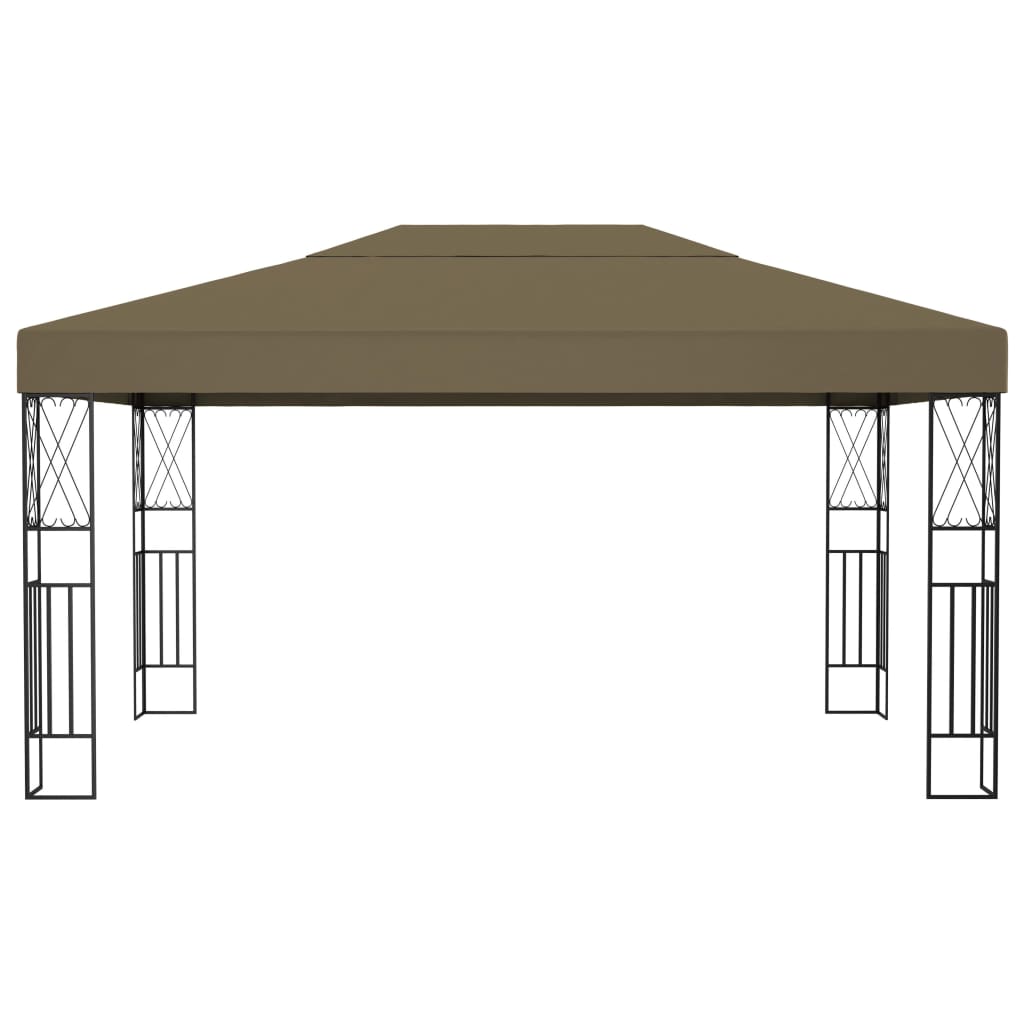 Gazebo con Luci a Stringa LED 3x4 m in Tessuto Grigio Talpa | homemem39