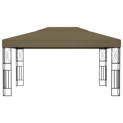 Gazebo con Luci a Stringa LED 3x4 m in Tessuto Grigio Talpa | homemem39