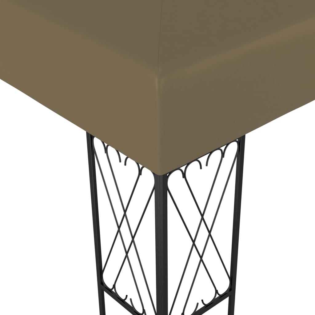 Gazebo con Luci a Stringa LED 3x4 m in Tessuto Grigio Talpa | homemem39