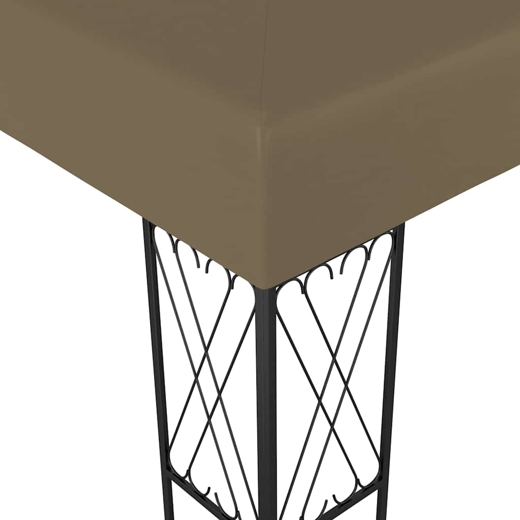 Gazebo con Luci a Stringa LED 3x4 m in Tessuto Grigio Talpa